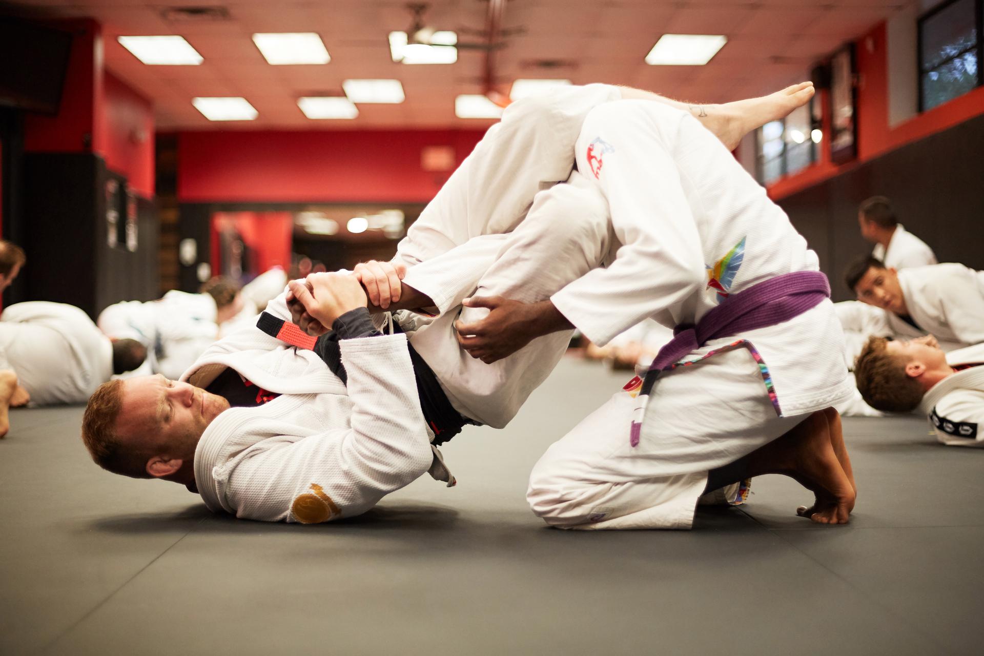 two students training bjj in bergen county nj